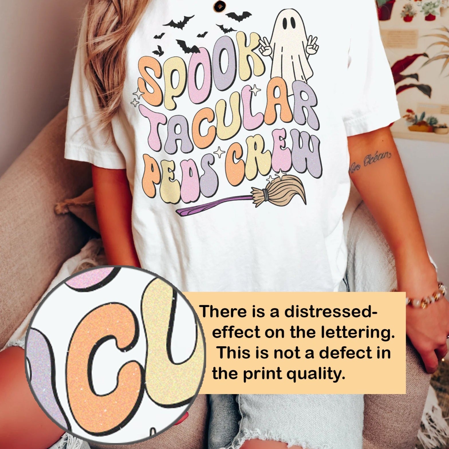 spooktacularpedscrewwhite_db892315-6237-4c03-95b0-8aac029e7ffa Spooktacular Peds Crew T-Shirt - Image 2