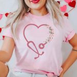 Floral Heart Stethoscope T-Shirt - Image 4