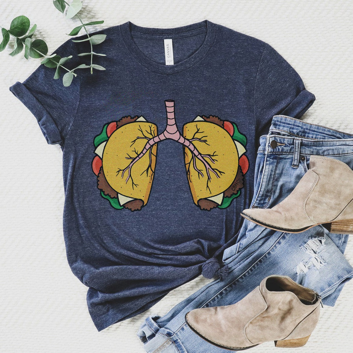 tacolungsHEATHERNAVY Taco Lungs T-Shirt - Image 5