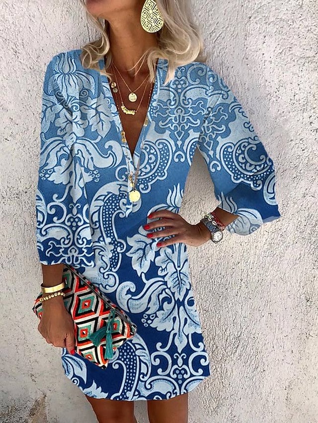 tcoqqj1677726197520.jpg Breezy Blue Long Sleeve Mini Dress - Image 2