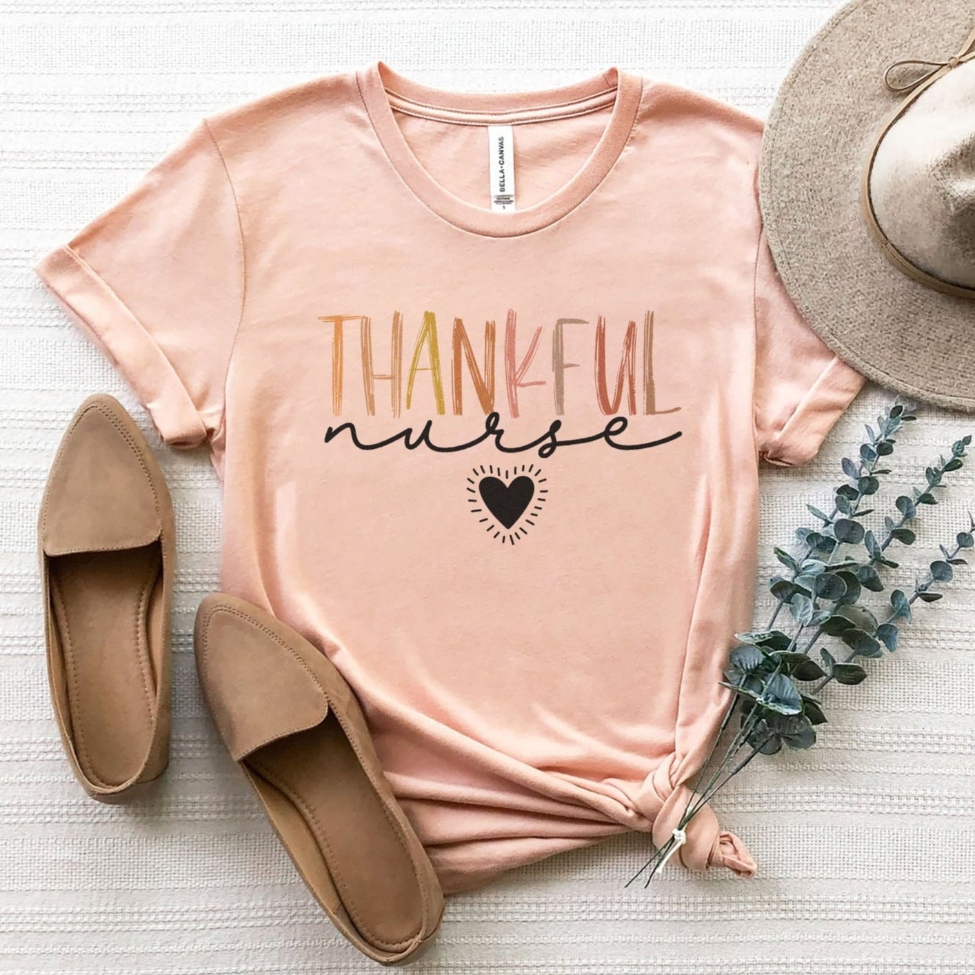 thankfulnursepeach Thankful Nurse T-Shirt - Image 8