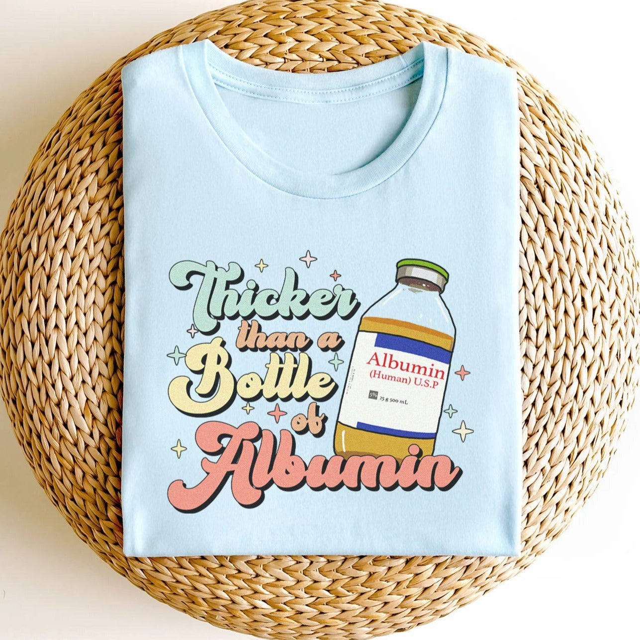 thickerthanalbuminice Retro Thicker Than a Bottle of Albumin T-Shirt - Image 3