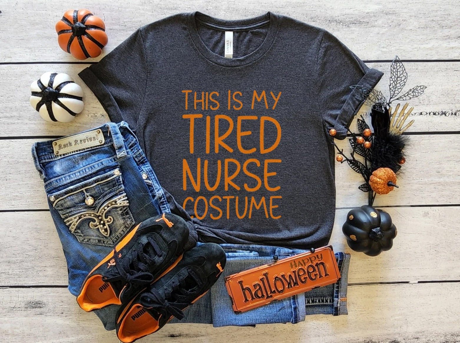 tirednursecostumedarkgray Tired Nurse Costume T-Shirt - Image 4