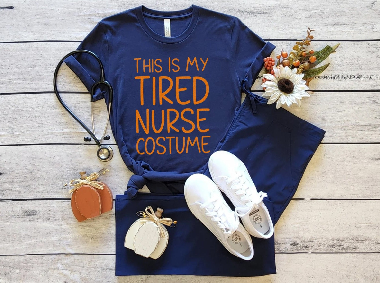 tirednursecostumenavycopy Tired Nurse Costume T-Shirt - Image 5