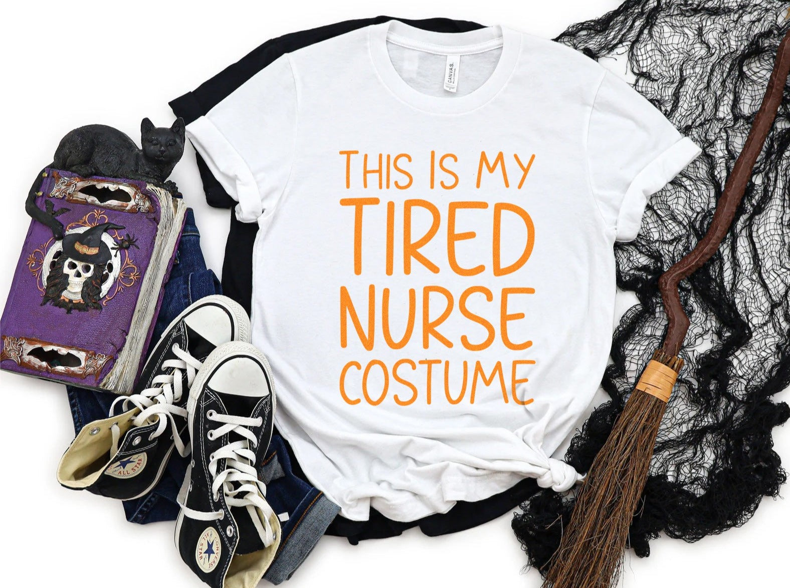 tirednursecostumewhite2 Tired Nurse Costume T-Shirt - Image 7