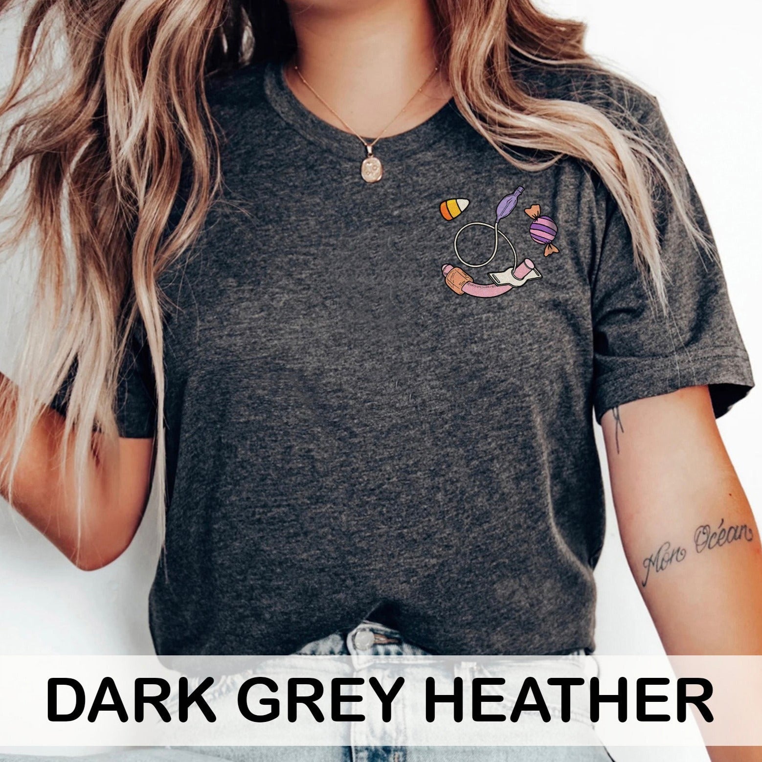 trachhalloweenpocketdesigncolors_36b8ebc8-53d2-4ecc-a265-6a9a08222c5a Retro Trach or Treat (Back Design) T-Shirt - Image 6