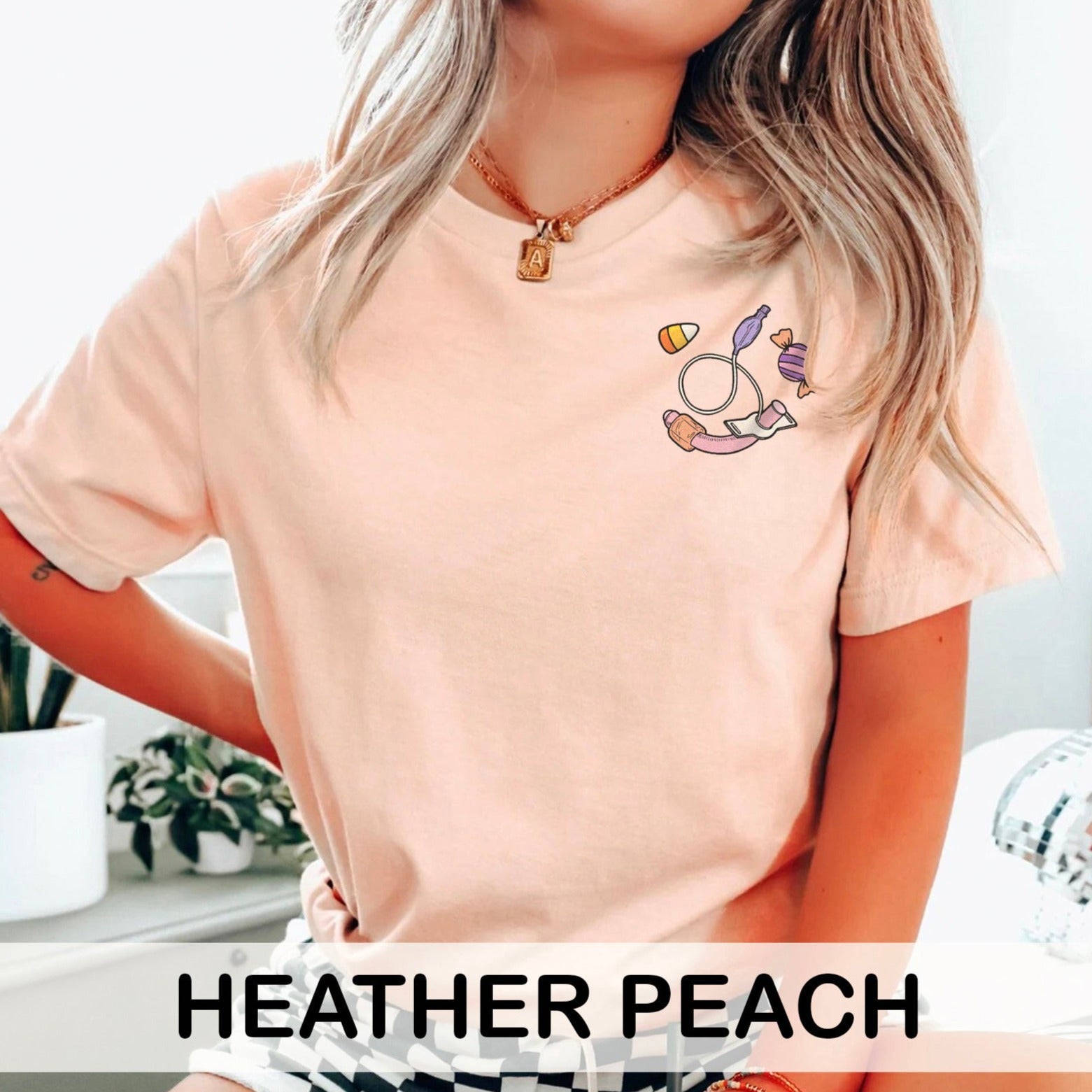 trachhalloweenpocketdesigncolors_c7f0c805-c133-4620-a20b-63bd732733b8 Retro Trach or Treat (Back Design) T-Shirt - Image 8
