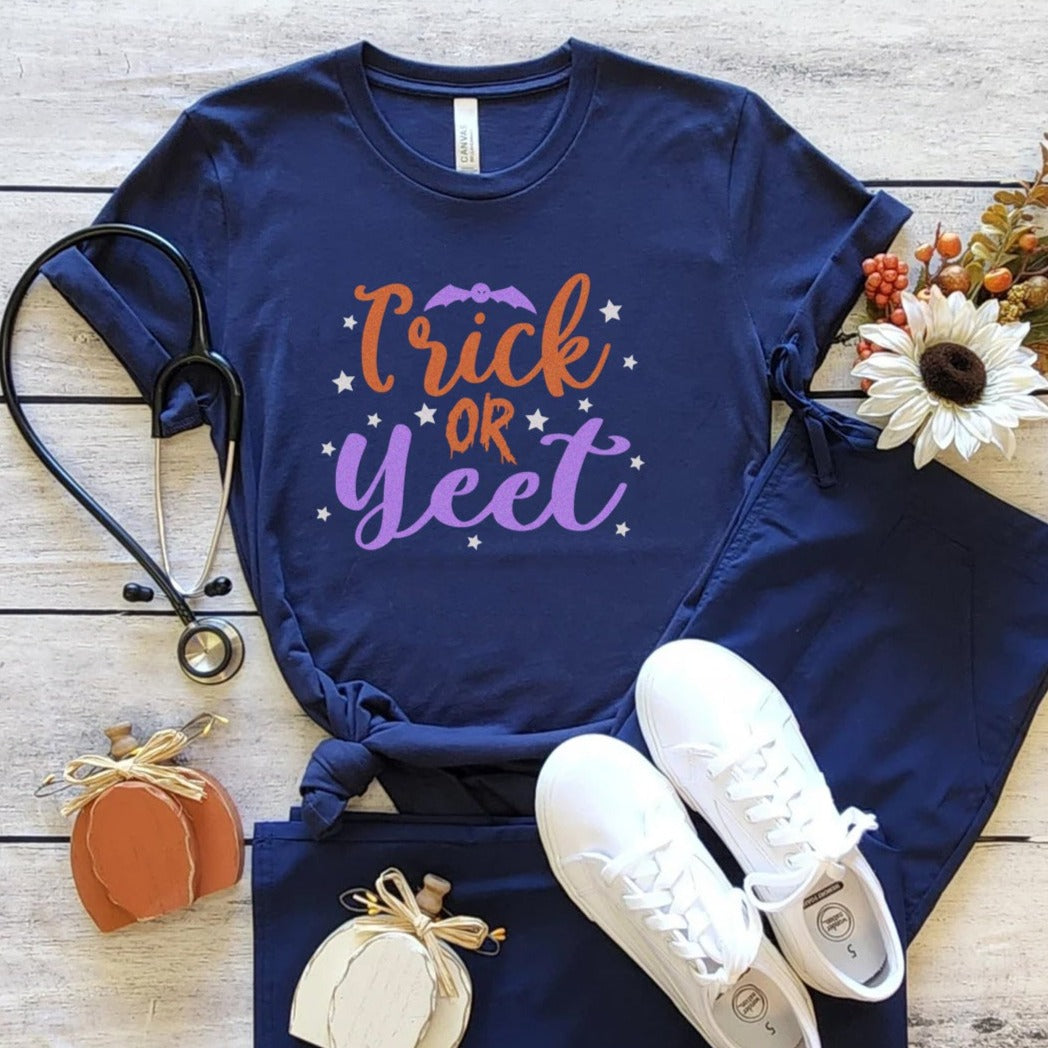 trickoryeetnavy Trick or Yeet T-Shirt - Image 2