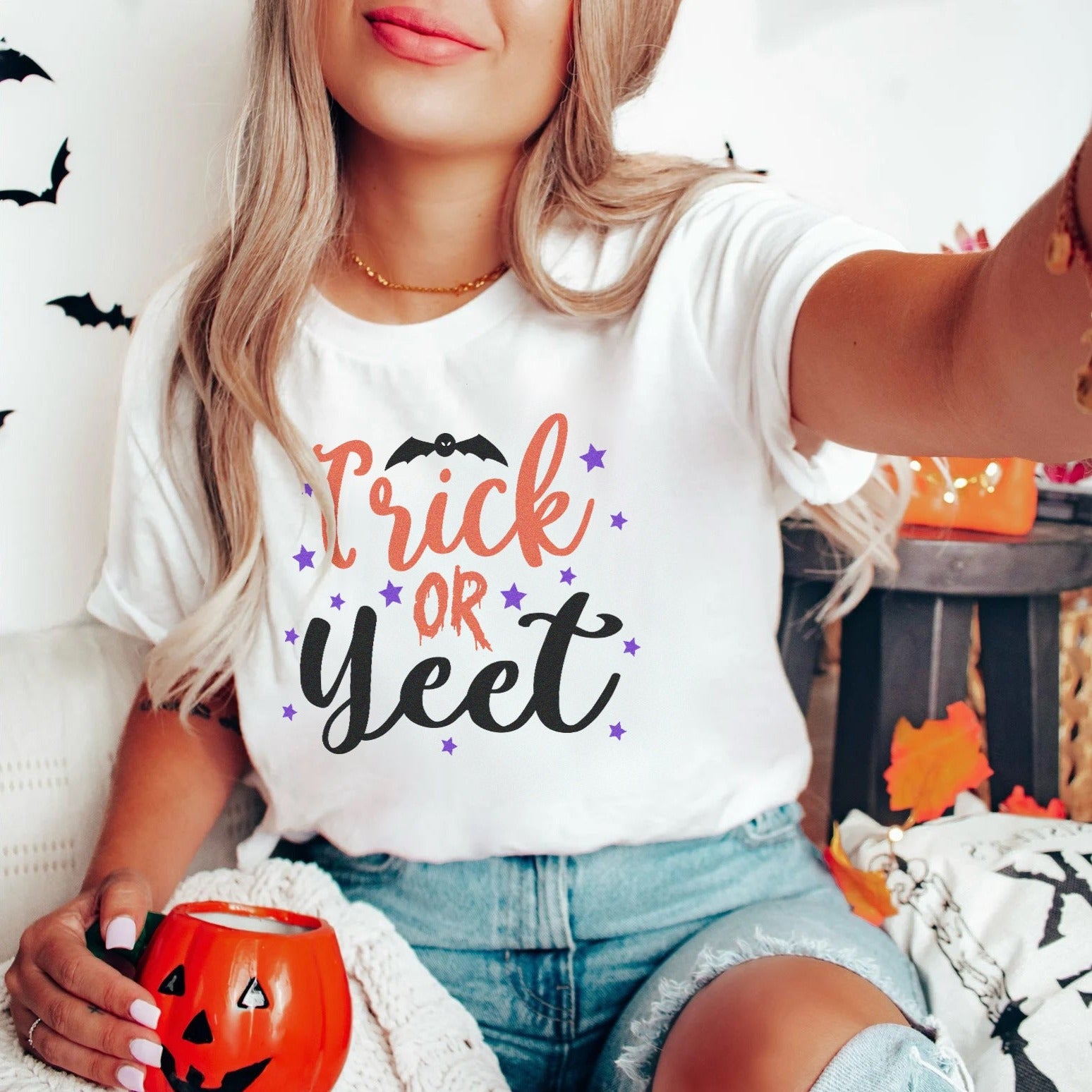 trickoryeetwhite Trick or Yeet T-Shirt - Image 6
